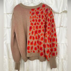 Orange cheetah Sweater